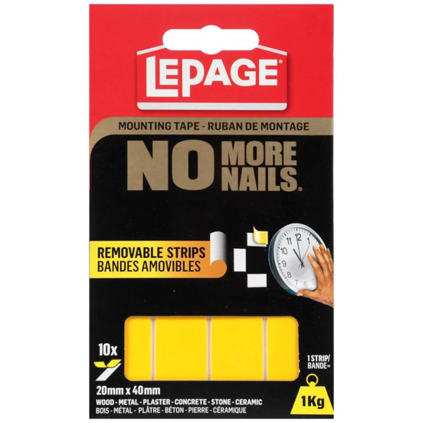 LePage No More Nails Mounting Tape - Removable