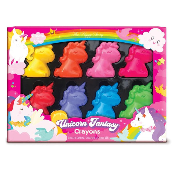 The Piggy Story Shaped Crayons 8pk - Unicorn Fantasy
