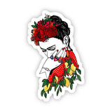 Big Moods Vinyl Sticker - Frida Kahlo, Roses & Lemons