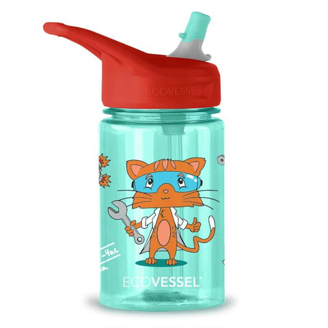 EcoVessel Splash 12oz Tritan Kids Water Bottle - Science Cat
