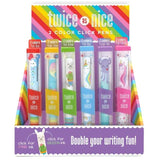 Snifty Twice As Nice Rainbow 2-Colour Click Pens, Assorted