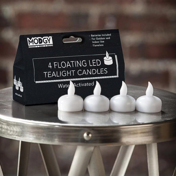 Modgy Water-Activated Floating LED Candles 4pk - White