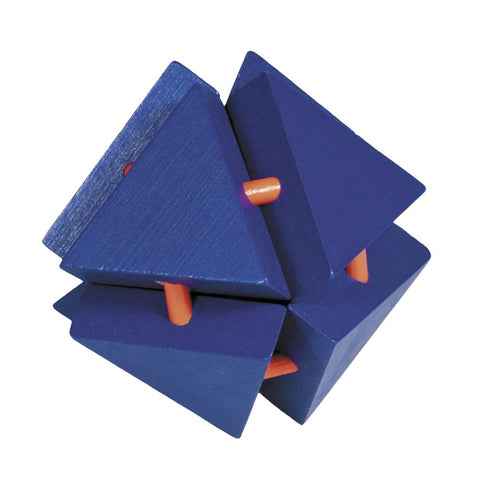 Fridolin IQ Test 3D Puzzle - Orange/Blue Magic TriangleBox
