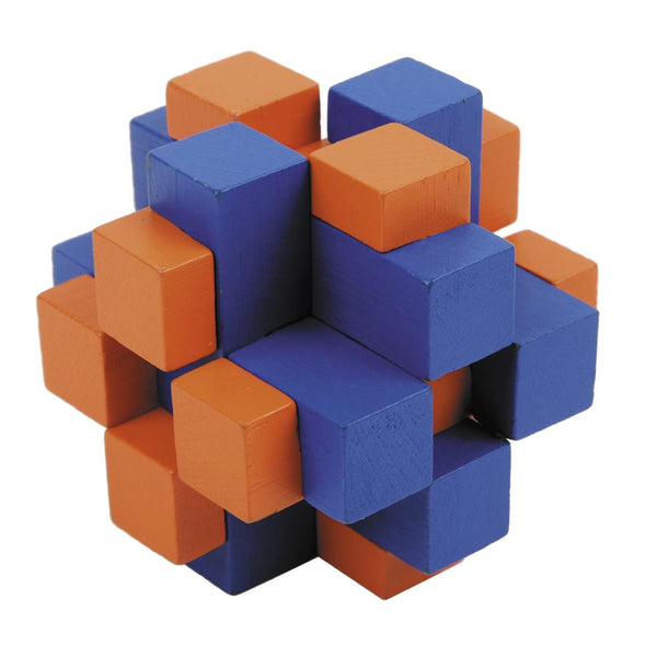 Fridolin IQ Test 3D Puzzle - Orange/Blue Cube Cross