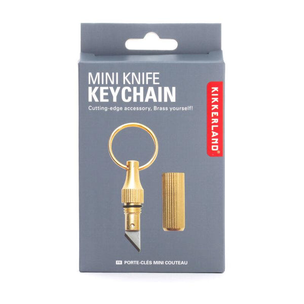 Kikkerland Mini Knife Brass Keychain