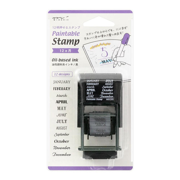 Midori Rotating Self-Inking Paintable Stamp - 12 Months