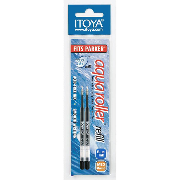 Itoya Aqua Roller Pen Refills 1.0mm Blue 2pk