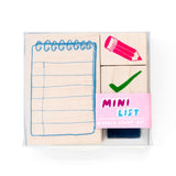 Yellow Owl Small Rubber Stamp Kit - Mini List