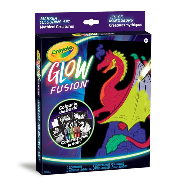 Crayola Glow Fusion Marker Colouring Set - Mythical Creatures