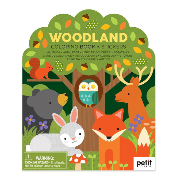 Petit Collage Woodland Colouring Book & Stickers