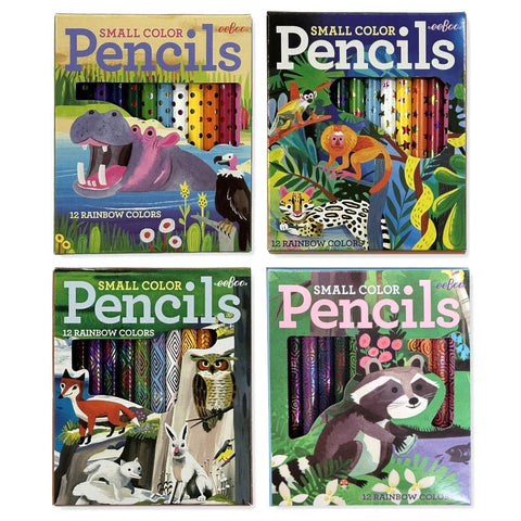 eeBoo Small Colour Mini Pencils 12pk - Animals, Assorted