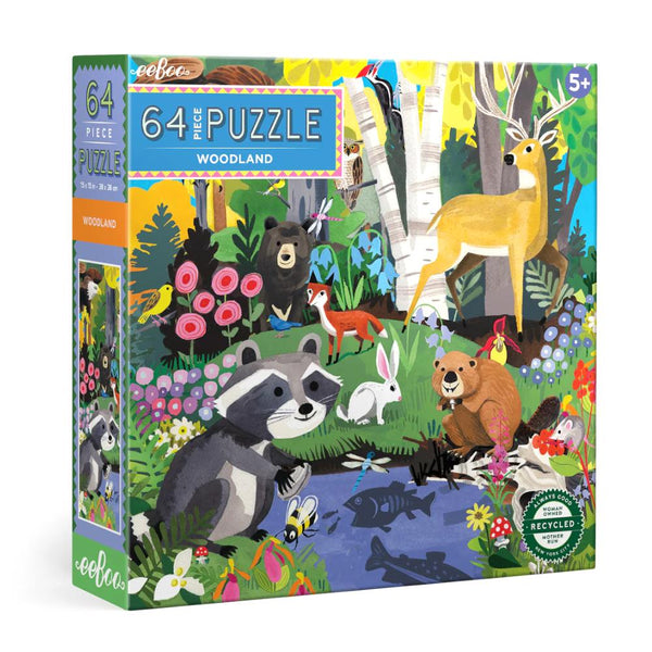 eeBoo 64pc Puzzle - Woodland