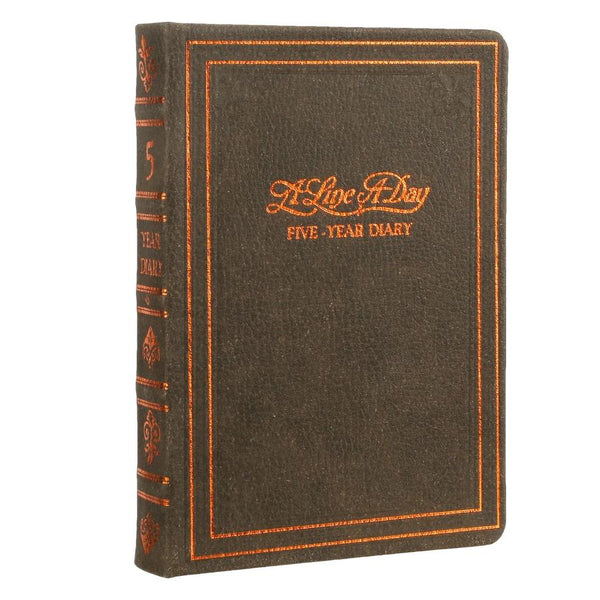 Victoria's Journals 5-Year Real Leather Diary - Embellished Coffee