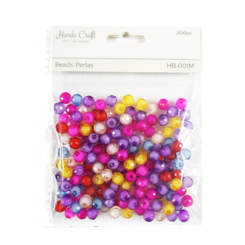 Angels Craft 8mm Beads, Approx 200-ct - Faceted Acrylic Multi-Coloured
