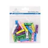 Angels Craft Mini Clothespins 35pk, Assorted Colours