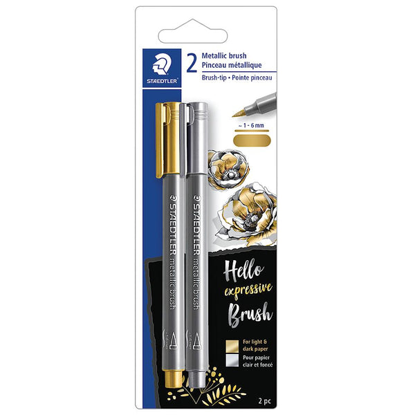 Staedtler Metallic Brush Marker 2pk