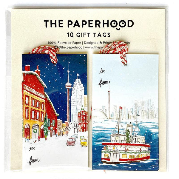 The Paperhood Toronto Holiday Gift Tags 10pk St Lawrence Market & Ferry