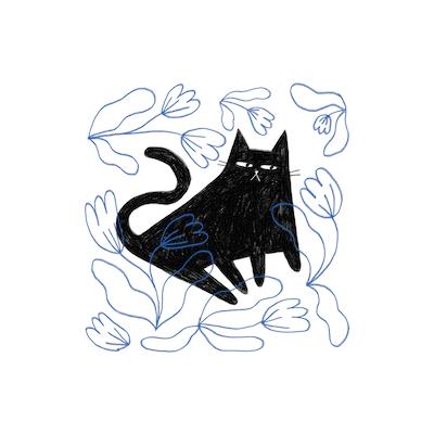 Tattly Temporary Tattoos 2pk - Blue Garden Kitty