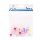 Angels Craft 11mm Beads - Translucent Multi-Coloured Alphabet Hearts