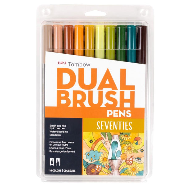 Tombow Dual Brush Pen Set 10pk Seventies