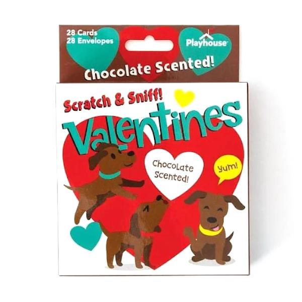 Paper House Valentine Cards Set 28pk Chocolate Lab Scratch & Sniff