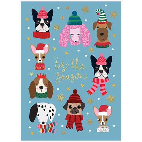 Calypso Boxed Christmas Cards 8pk - Dogs in Hats