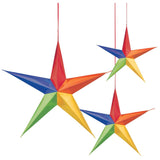 Amscan 3D Hanging Star Decorations - Rainbow