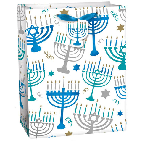 Amscan Hanukkah Gift Bag, Medium - Hanukkah Menorah