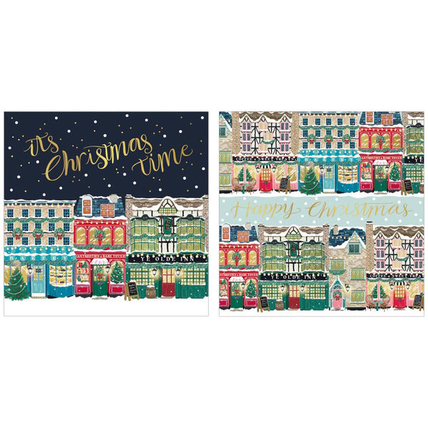 Art File Christmas Cards 10pk - Townhouses