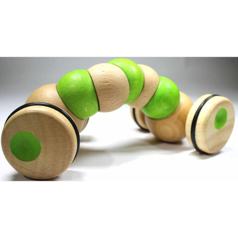 Begin Again Wood Toy - Earthworm Racer Green
