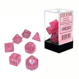 Chessex Borealis 7pc Polyhedral Dice Set - Pink & Silver Luminary