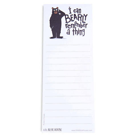 Little Blue House Magnetic List Pad - I Can Bearly Remember A Thing