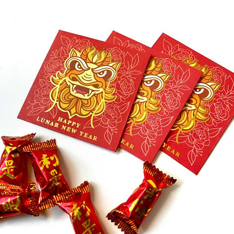 Love Lettering Lunar New Year Dragon Red Pockets 5pk