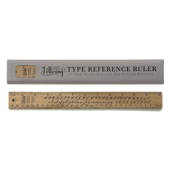 Love Lettering Wooden Ruler with Typeface Reference, 12