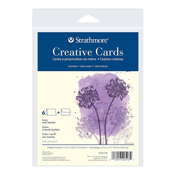 Strathmore Creative Cards 6pk 5x6.875" - Ivory Deckle