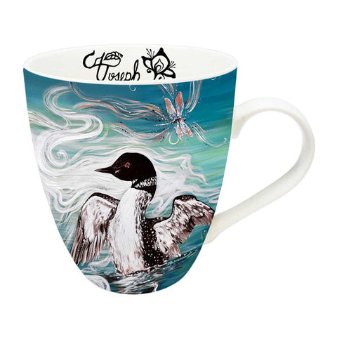 Indigenous Collection Mug 18oz Carla Joseph: Loon with Dragonfly