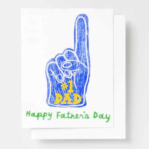Yellow Owl Risograph Greeting Card - #1 Dad