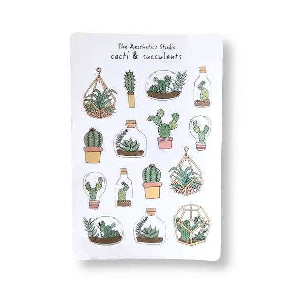 The Aesthetics Studio Sticker Sheet - Cacti & Succulents