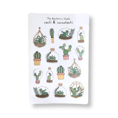 The Aesthetics Studio Sticker Sheet - Cacti & Succulents
