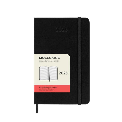 Moleskine 2025 Agenda - Daily, Pocket Hardcover, Black