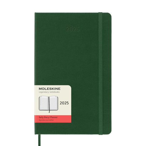 Moleskine 2025 Agenda - Daily, Large Hardcover, Green