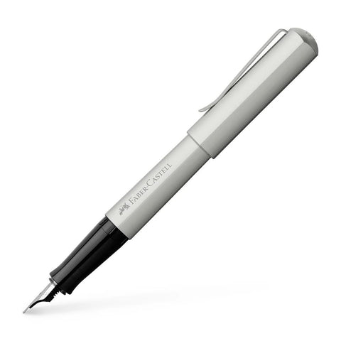 Faber-Castell HEXO Fountain Pen, Matte Silver, Medium
