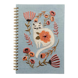 Danica Coil-Bound Notebook - Embroidered Catbloom