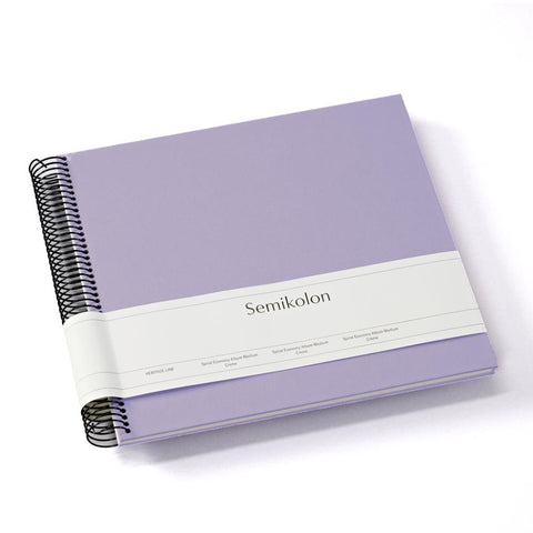 Semikolon Spiral Economy Album Medium - Lilac Silk, Cream Pages
