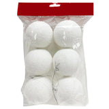 Deco Noel Foam Snowballs Hanging Ornaments 6pk