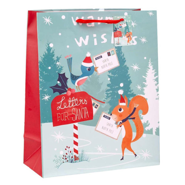 Paper Trendz Holiday Gift Bag, Large - Critter Letterbox