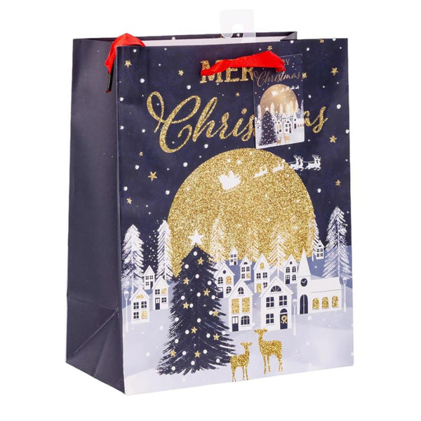 Paper Trendz Holiday Gift Bag, Medium - Glitter Village