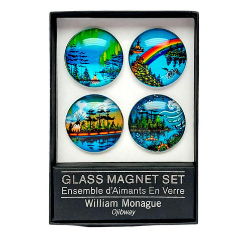 Indigenous Collection Glass Magnet Set of 4 - William Monague