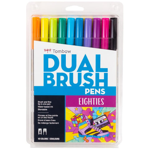 Tombow Dual Brush Pen Set 10pk Eighties