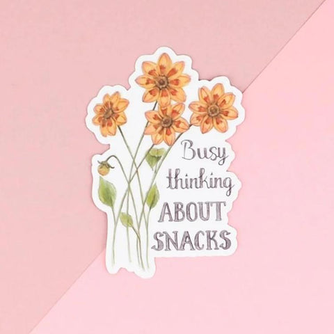 Naughty Florals Vinyl Sticker - Busy Thinking About Snacks